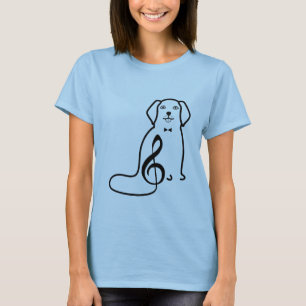 CAMISETA NOTA DE PERRO Y MÚSICA