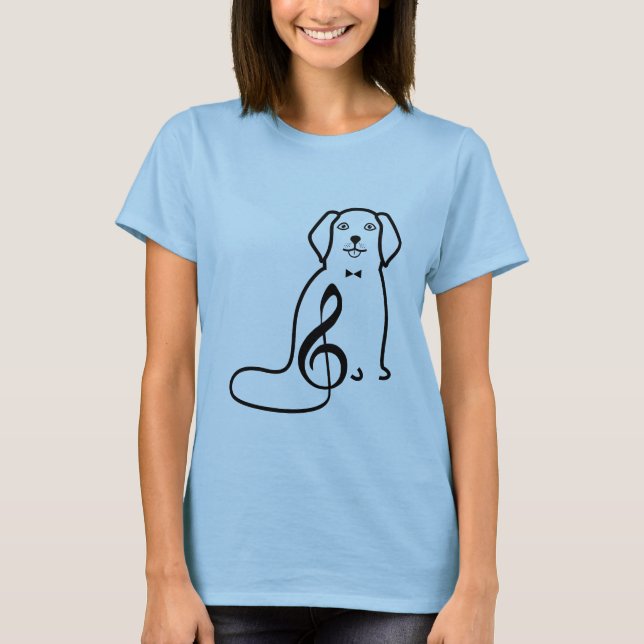 CAMISETA NOTA DE PERRO Y MÚSICA (Anverso)