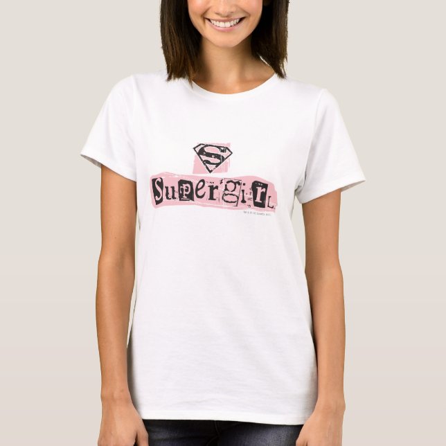 Camiseta Nota de rescate de logotipo supergirl (Anverso)