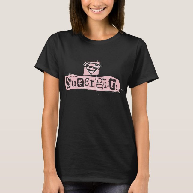 Camiseta Nota de rescate de logotipo supergirl (Anverso)
