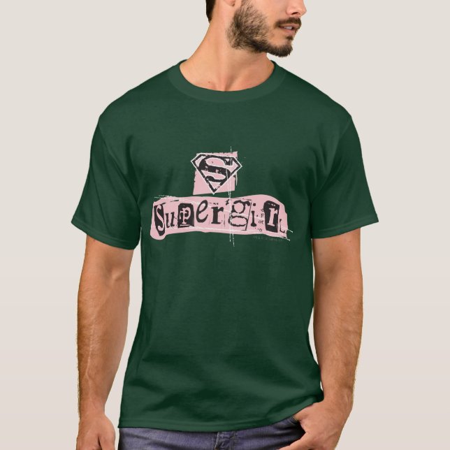 Camiseta Nota de rescate de logotipo supergirl (Anverso)