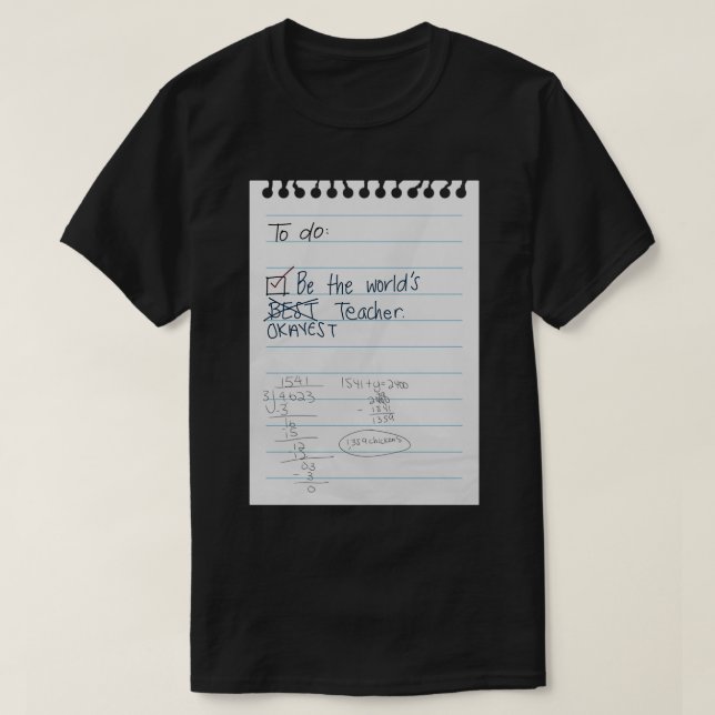 Camiseta Nota del profesor de matemáticas de BestOkayest (Diseño del anverso)