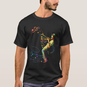 Camiseta Nota musical concierto de Jazz man con trompeta de