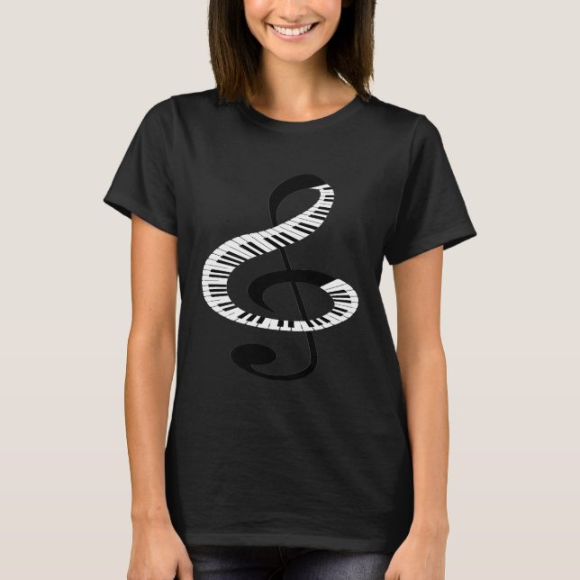 Camiseta Nota musical de Creative Piano Keyboard Treble Cle (Anverso)