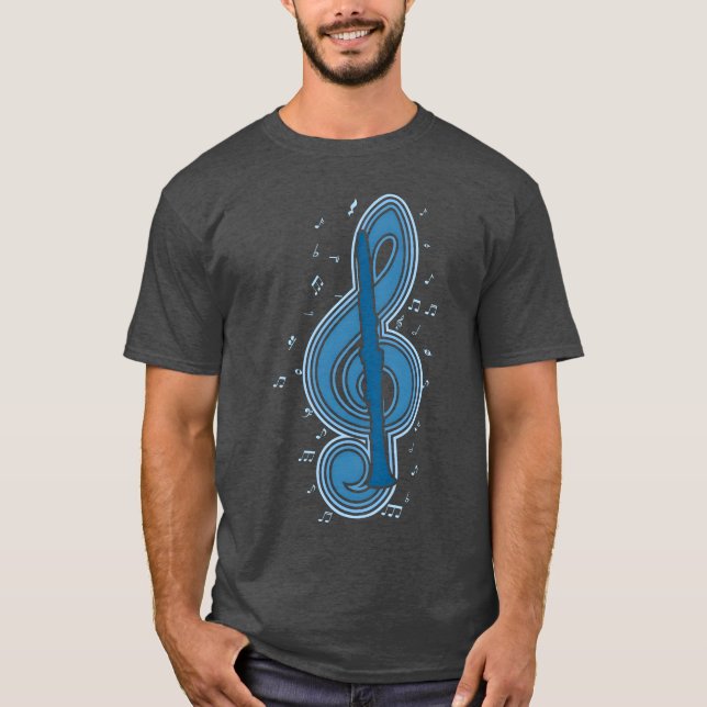 Camiseta Nota musical de época Familia de música Clarinet P (Anverso)