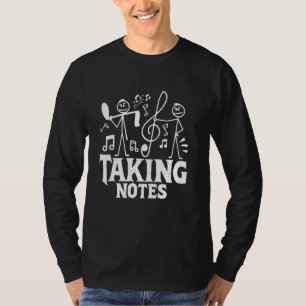 Camiseta Nota musical divertida Tomando notas