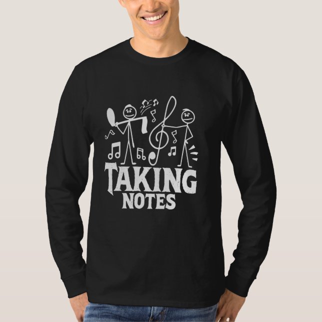 Camiseta Nota musical divertida Tomando notas (Anverso)