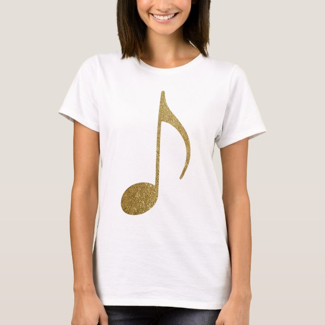 Camiseta nota musical dorada (Anverso)