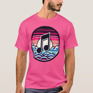 Camiseta Nota Musical Sobre Nubes Estilizadas Y Aestheti So