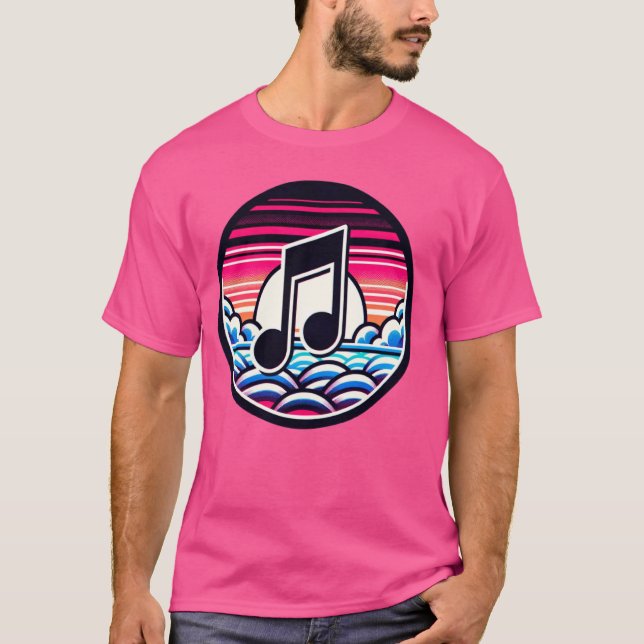 Camiseta Nota Musical Sobre Nubes Estilizadas Y Aestheti So (Anverso)
