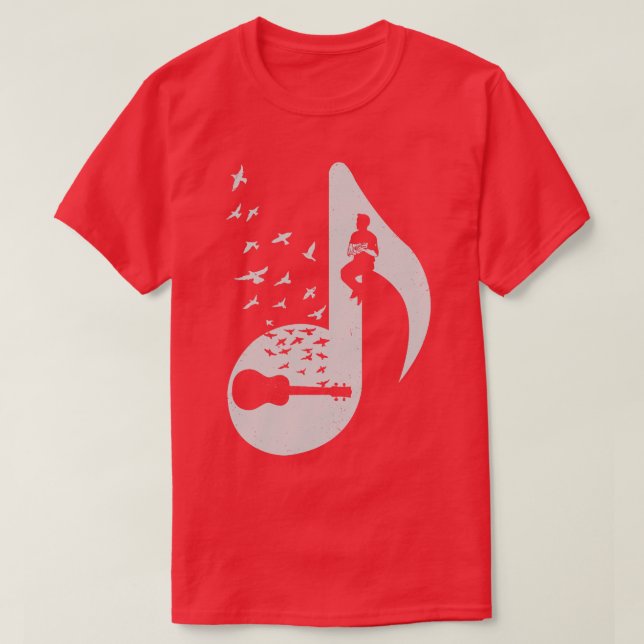 Camiseta Nota musical Ukulele (Diseño del anverso)