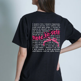 Camiseta Nota Para Sí Mismo, Amor Propio, Conciencia De La