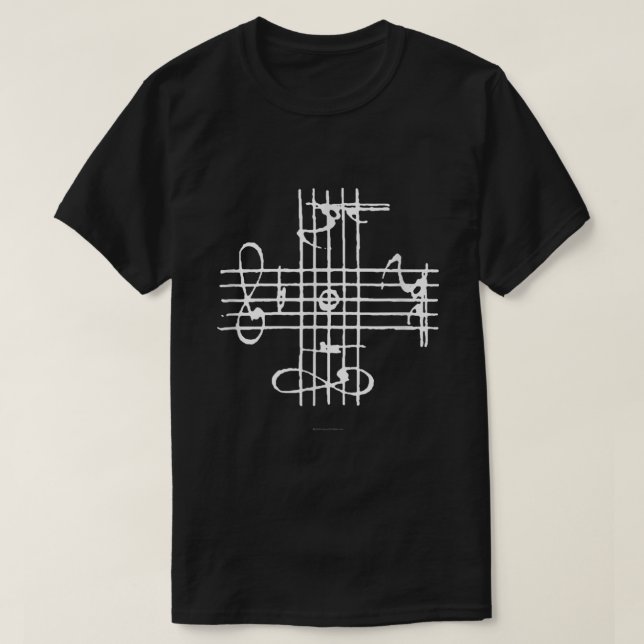 Camiseta Notación de firma musical de Johann Sebastian Bach (Diseño del anverso)