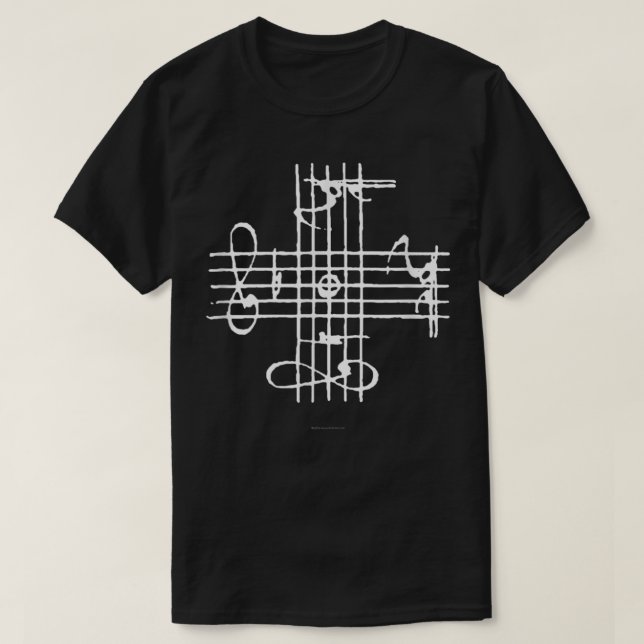 Camiseta Notación de firma musical de Johann Sebastian Bach (Diseño del anverso)
