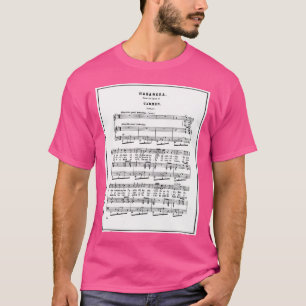 Camiseta Notación de música de hojas de Carmen Habanera