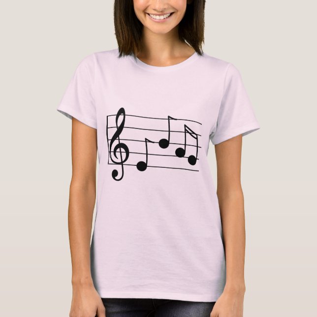 Camiseta Notaciones musicales trébol clef y personal (Anverso)