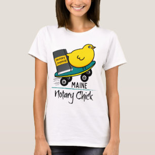 Camiseta Notario Móvil Chick Riding Skateboard Maine