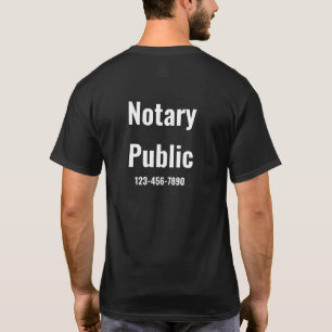 Camiseta Notario número de teléfono público plantilla blanc