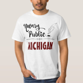 Camiseta Notario público elegante Feather Quill Michigan