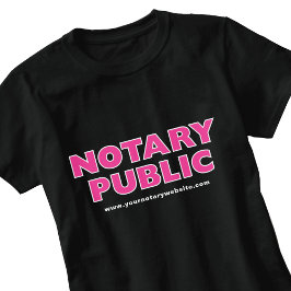 Camiseta Notario sitio web editable en negro rosado T-Shirt