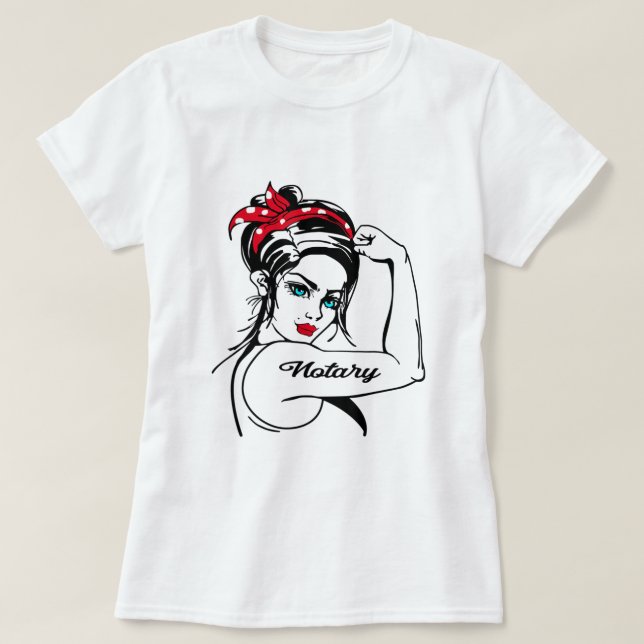 Camiseta Notary Rosie The Riveter Pin Up (Diseño del anverso)