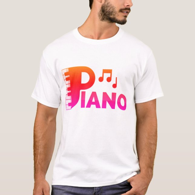 Camiseta Notas armónicas: Piano Music Design" (Anverso)