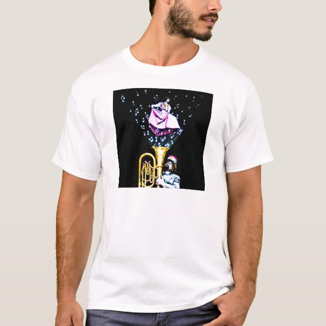 Camiseta Notas de la música del jugador y del cantante de (Anverso)