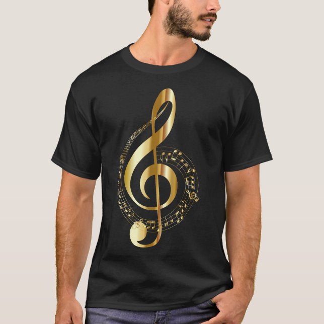 Camiseta Notas de la música dorada (Anverso)