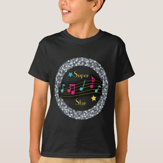 Camiseta Notas de música de Super Star (Anverso)