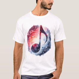 Camiseta Notas de música Watercolor Digital Art