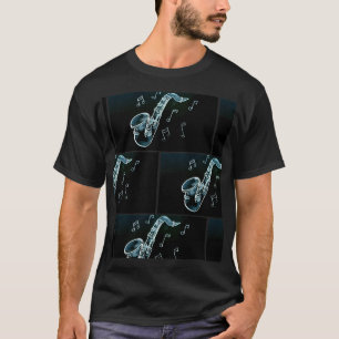 Camiseta Notas De Saxofón Y Música