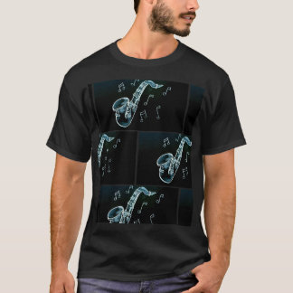 Camiseta Notas De Saxofón Y Música