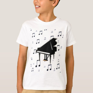 Camiseta Notas del piano de cola y de la música