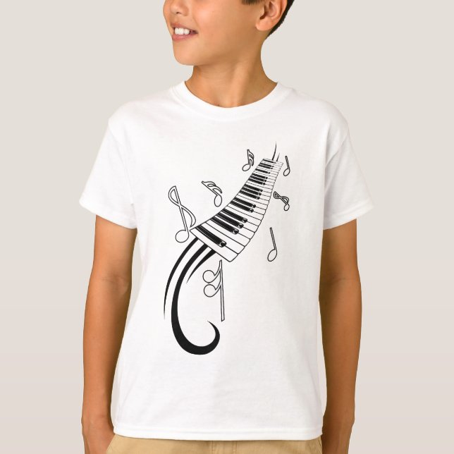 Camiseta Notas del piano y de la música (Anverso)