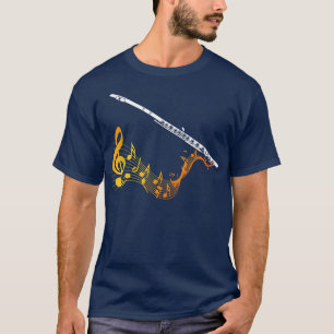 Camiseta Notas Hoja de Música Flauta Traversa 2116