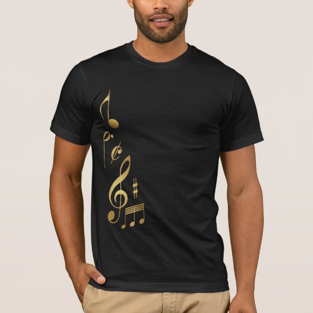 Camiseta Notas Metallic Gold Music (Anverso)