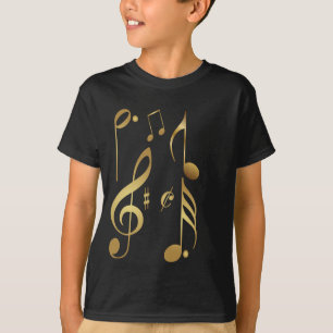 Camiseta Notas Metallic Gold Music