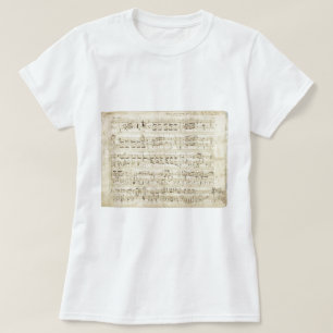 Camiseta Notas musicales antiguas - Partitura de Chopin