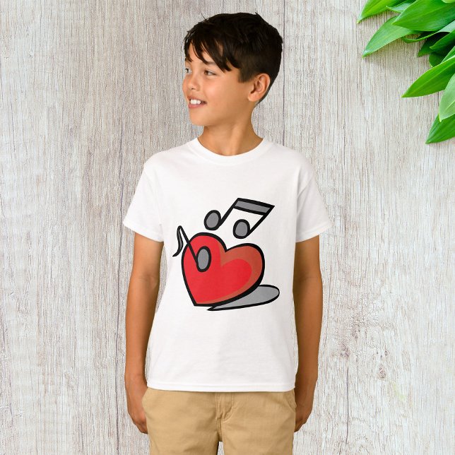 Camiseta Notas musicales cantando con corazón rojo (Subido por el creador)