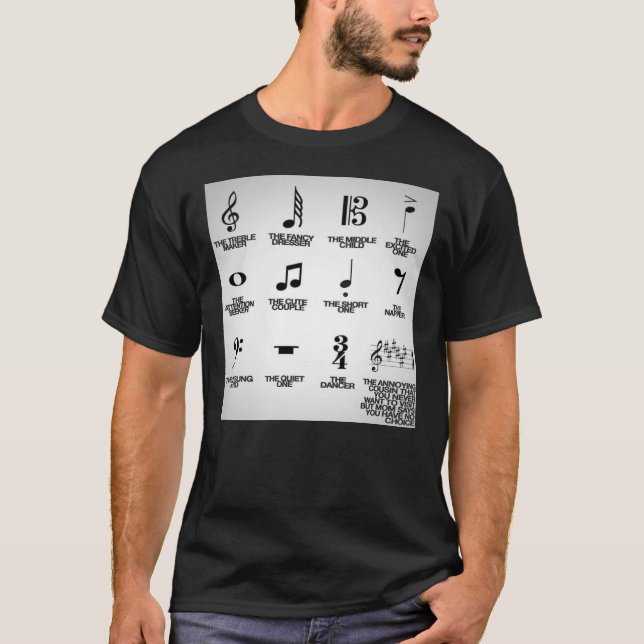 Camiseta Notas musicales con sus graciosos apodos (Anverso)