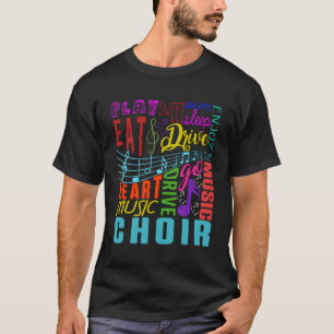 Camiseta Notas musicales Coro Música Corazón Amor Eat Sleep