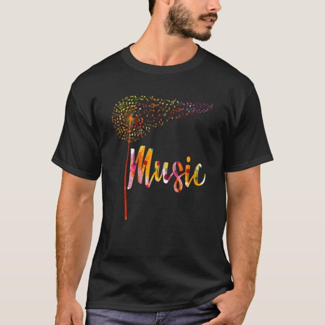 Camiseta Notas Musicales Dandelion Flower Para Hombres Muje (Anverso)