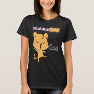Camiseta Notas musicales de cantante de gatos de distanciam