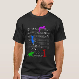 Camiseta Notas musicales de gato lindo Pianista gatito Clav
