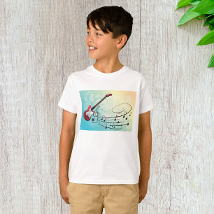 Camiseta Notas musicales de la guitarra eléctrica