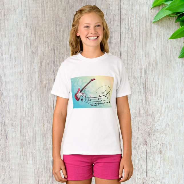 Camiseta Notas musicales de la guitarra eléctrica (Subido por el creador)
