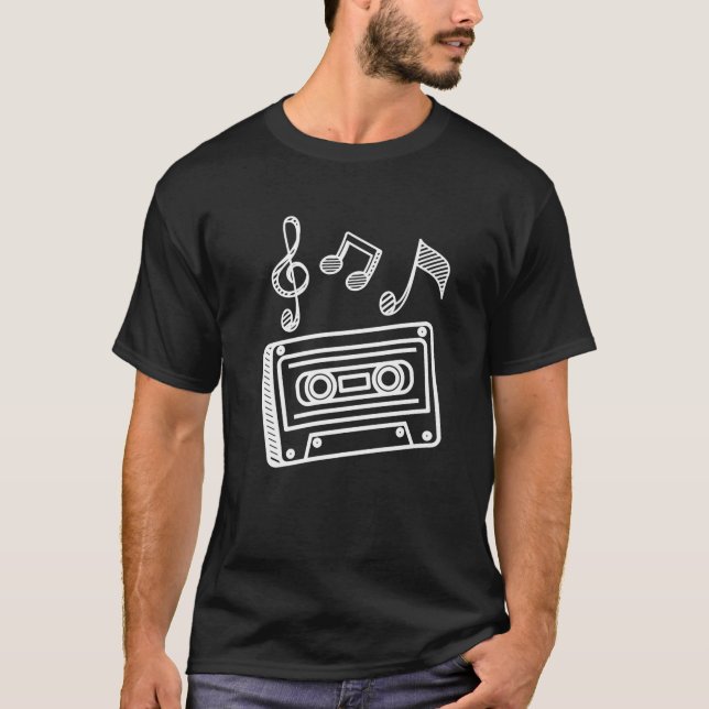 Camiseta Notas musicales de rapero de hip hop de música Cas (Anverso)