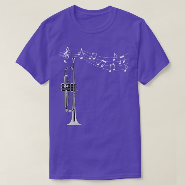 Camiseta notas musicales de rumpet Player (Diseño del anverso)