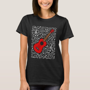 Camiseta Notas Musicales de Ukulele Ukulelist Profesor de M