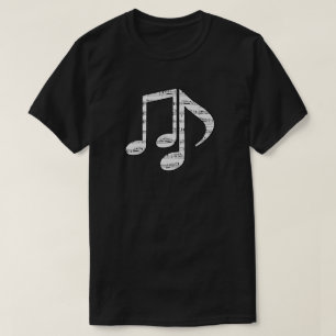 Camiseta Notas Musicales en Blanco y Negro Unisex